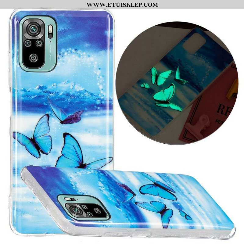 Etui do Poco M5s Fluorescencyjny Niebieski Motyl